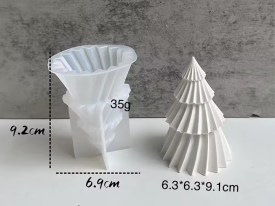 Molde silicona arbolito Navidad rayado 